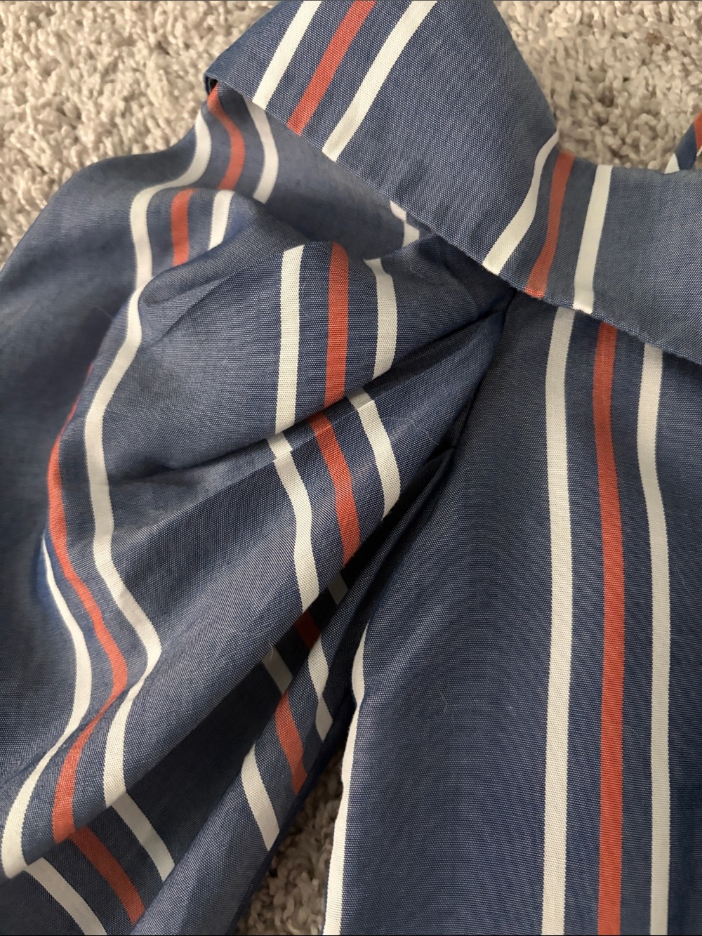 NICHOLAS Navy, White & Rust Striped Cold-Shoulder Top - Picture 9 of 13